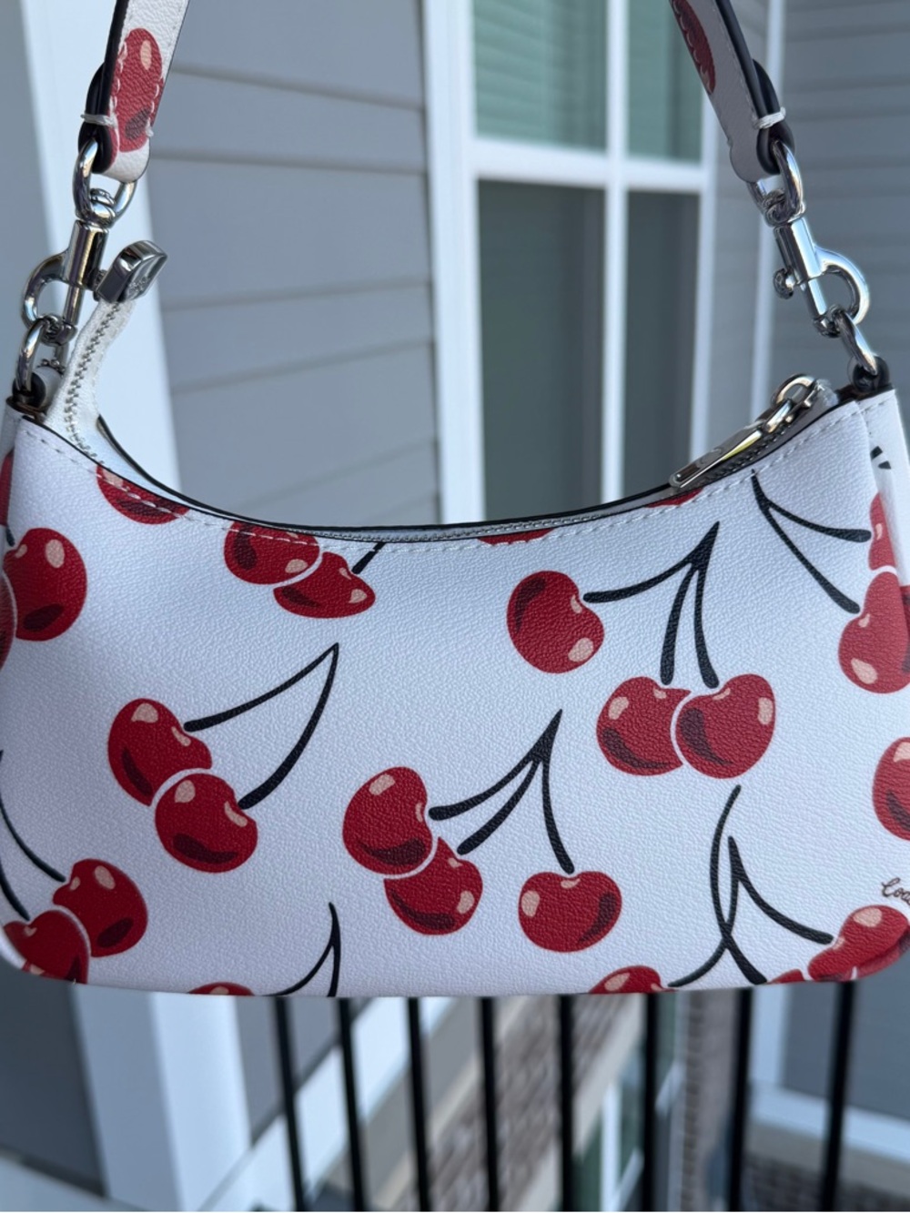 Coach White Cherry Print Shoulder Bag - Picture 4 of 8